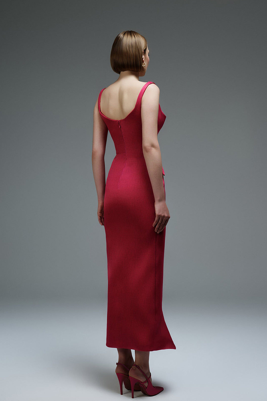 Off-The-Shoulder Cape Midi Dress