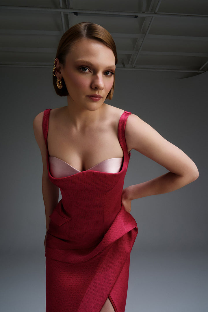 Off-The-Shoulder Cape Midi Dress