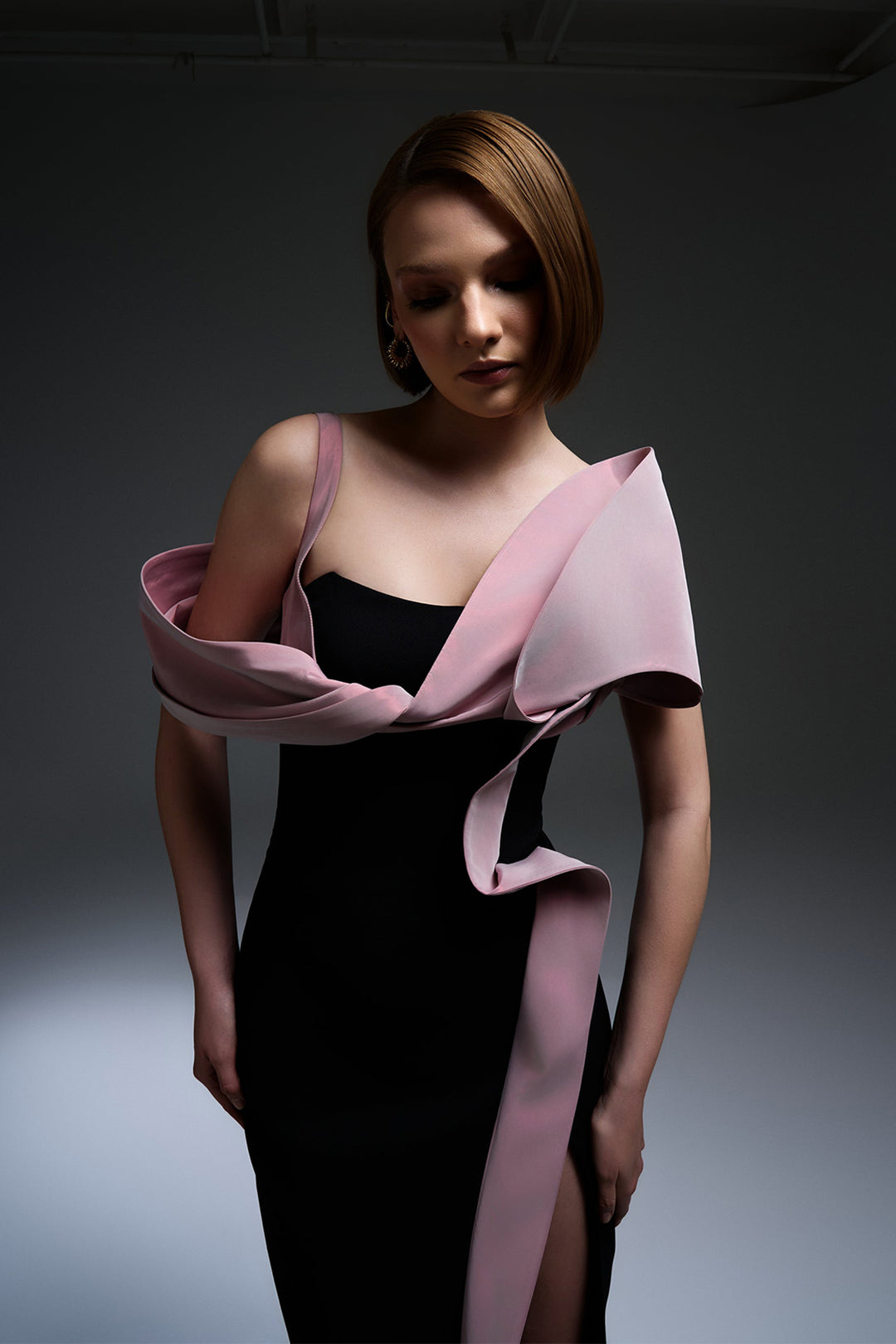 Floor-Length Dress with Ribbon Detail