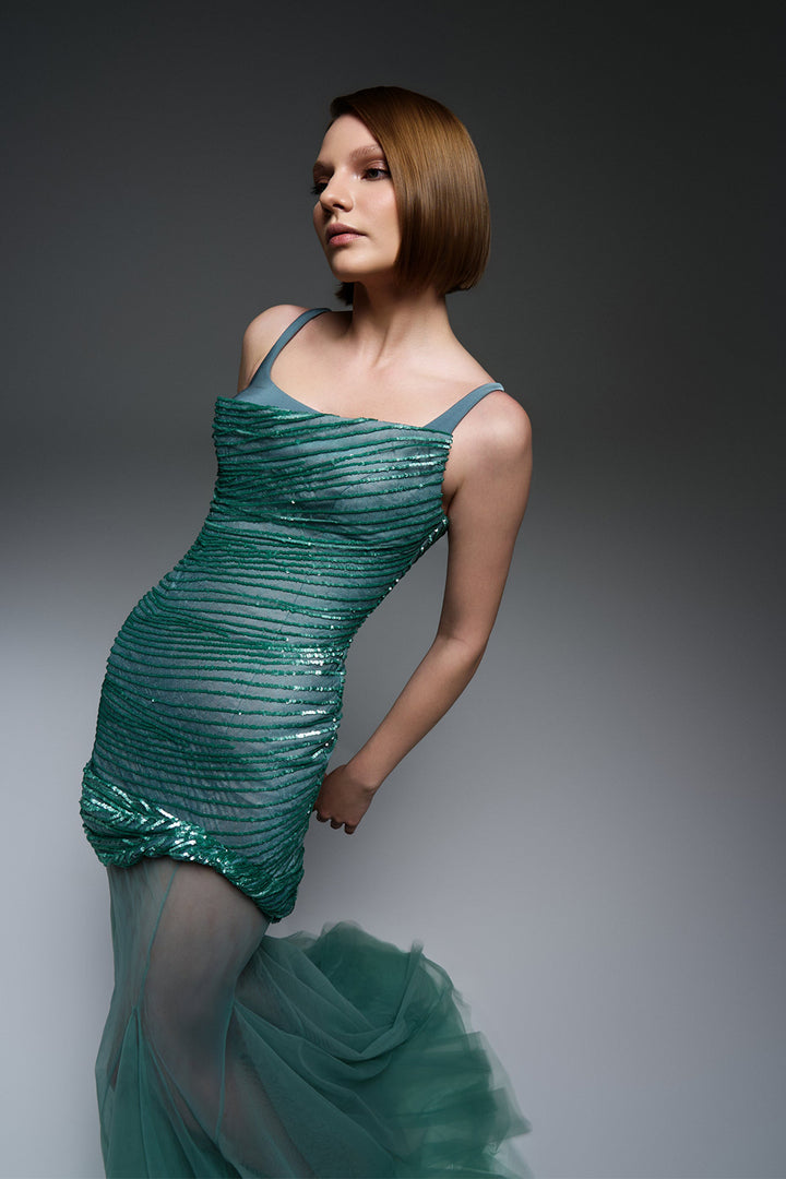 Sequin Bodice with Tulle Skirt