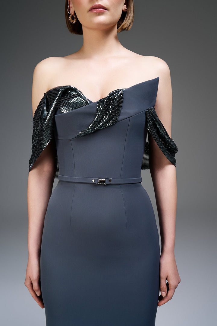 Sequin Off-The-Shoulder Dress