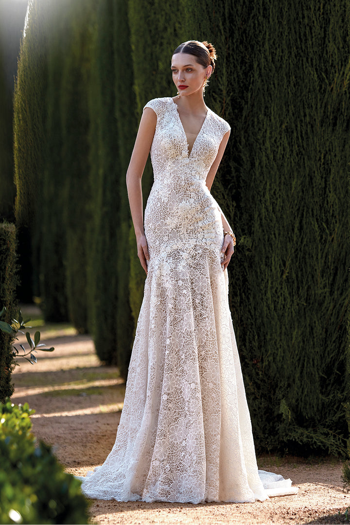 Lace and Guipure Mermaid Wedding Dress