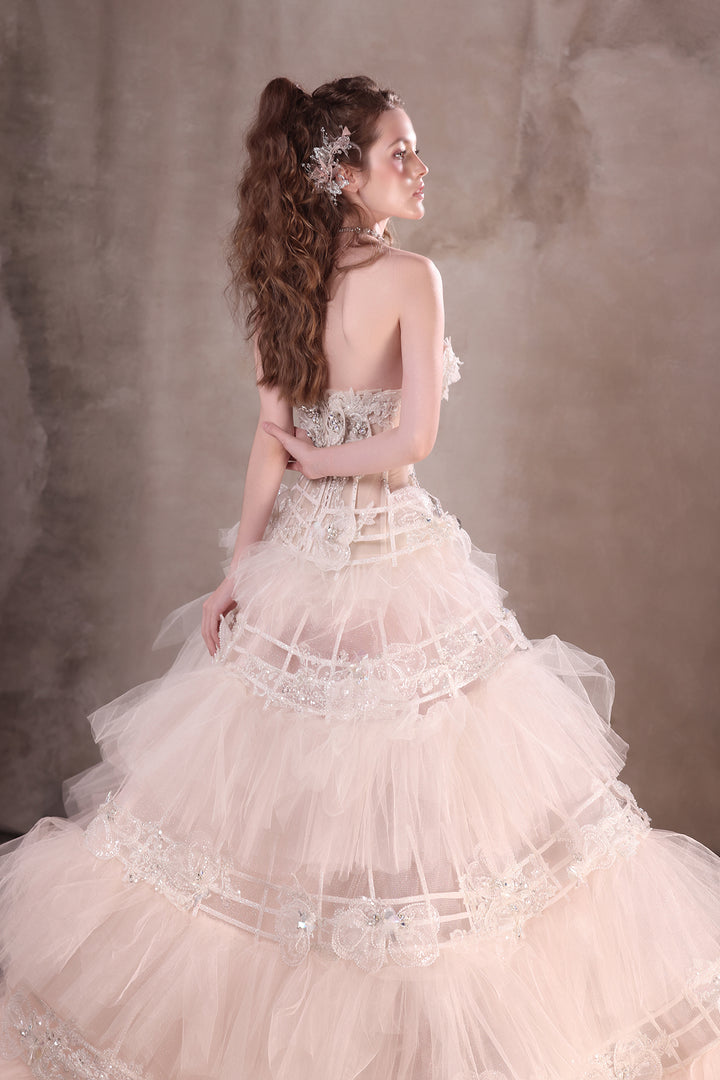 A-line Dress with Beaded Corset and Tutu