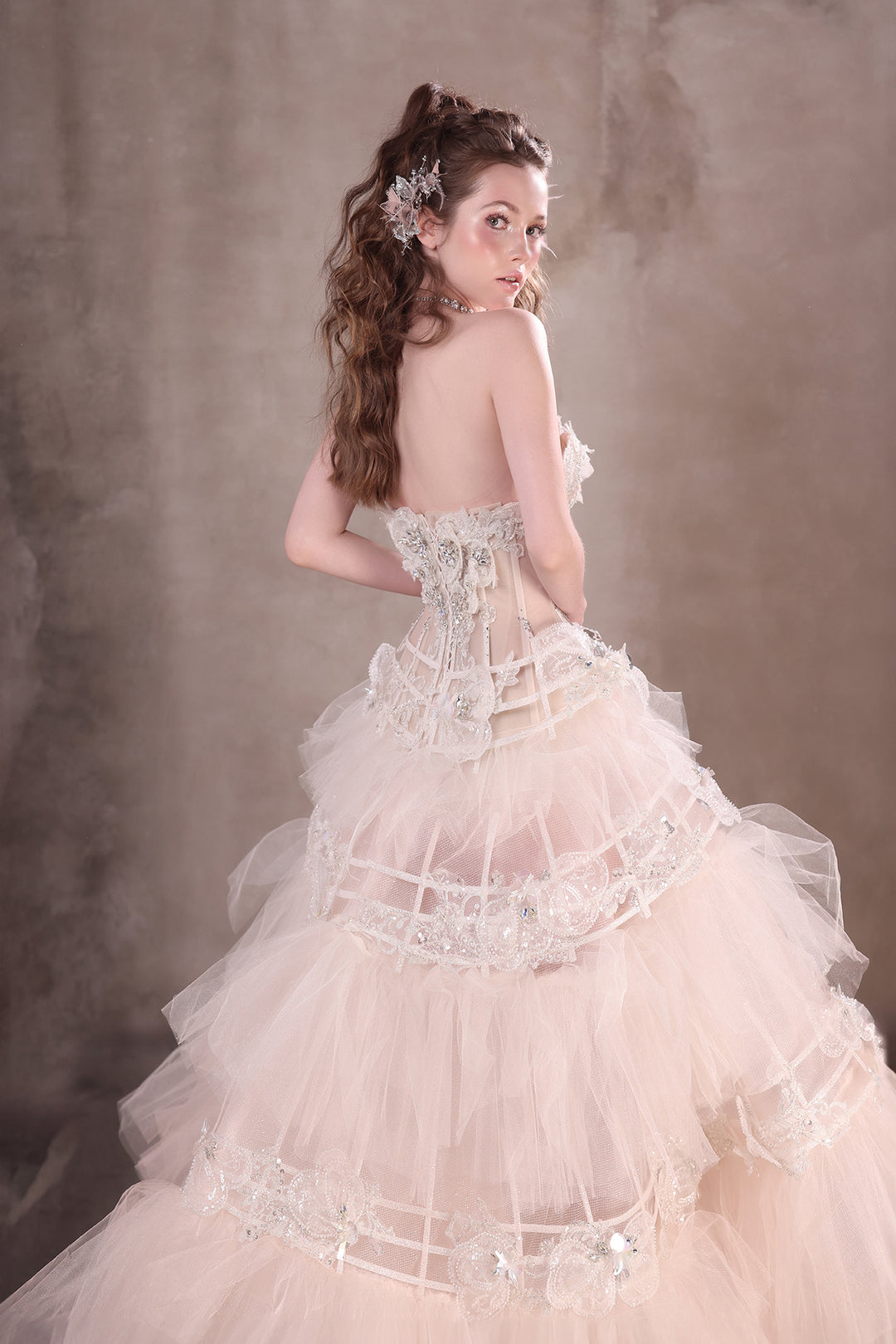 A-line Dress with Beaded Corset and Tutu