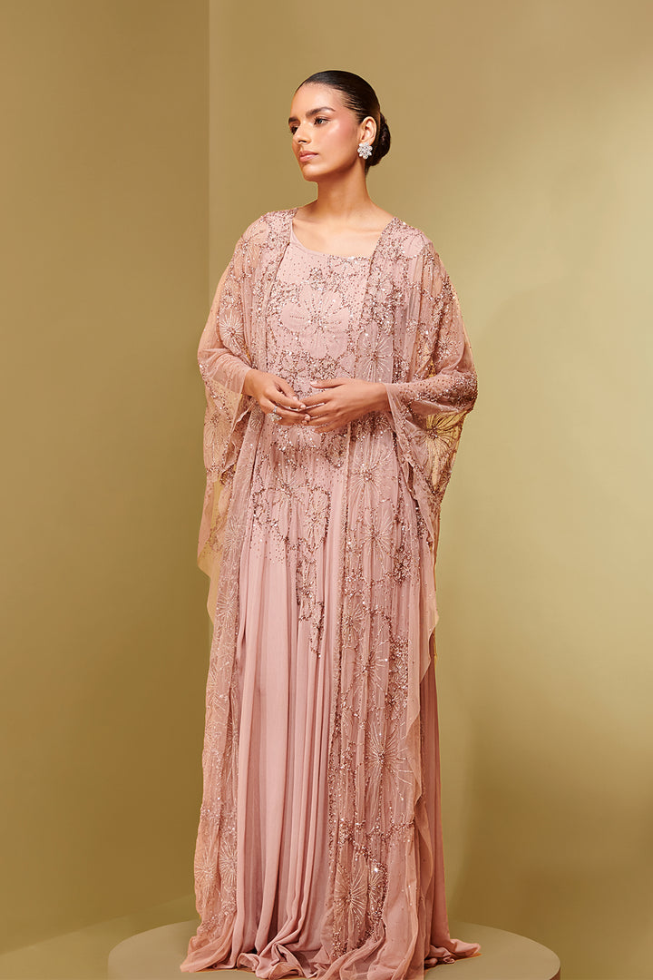Textured Mesh and Georgette Kaftan