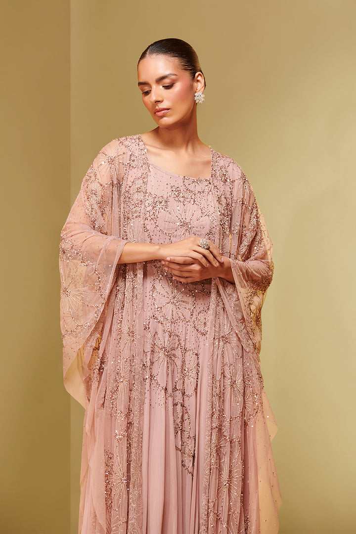 Textured Mesh and Georgette Kaftan