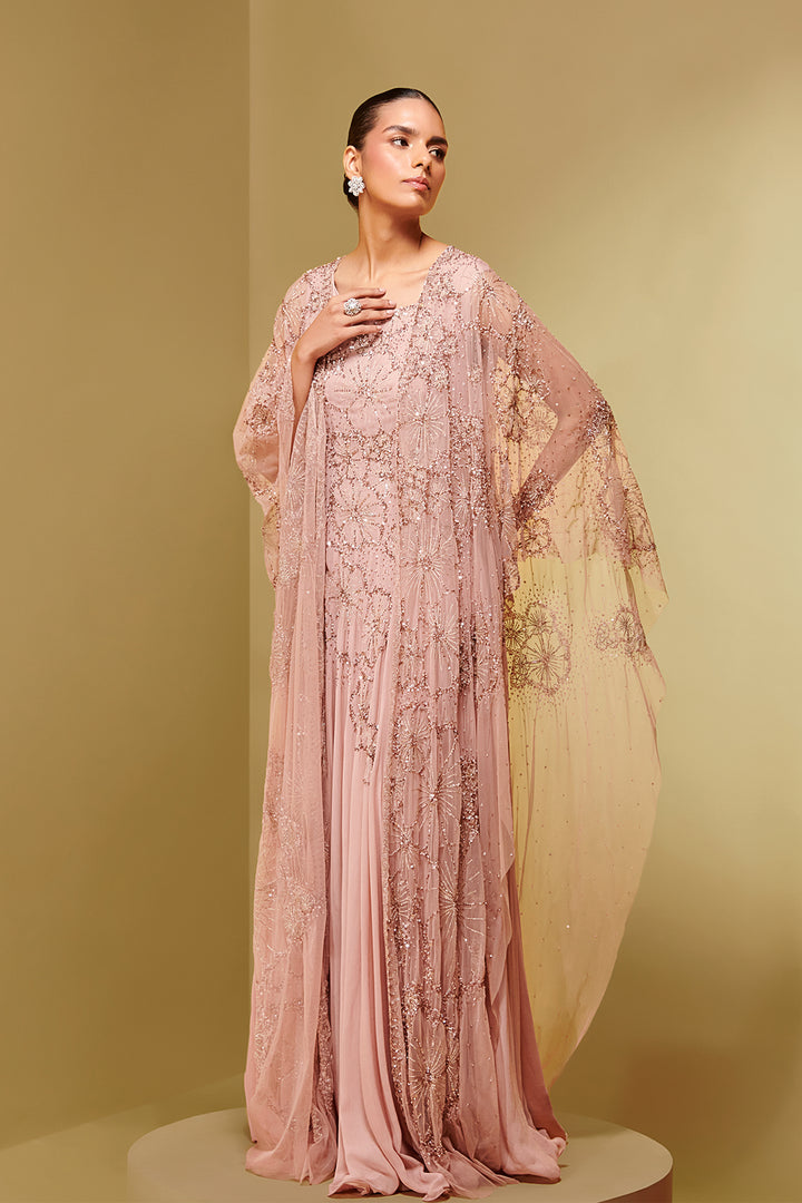 Textured Mesh and Georgette Kaftan