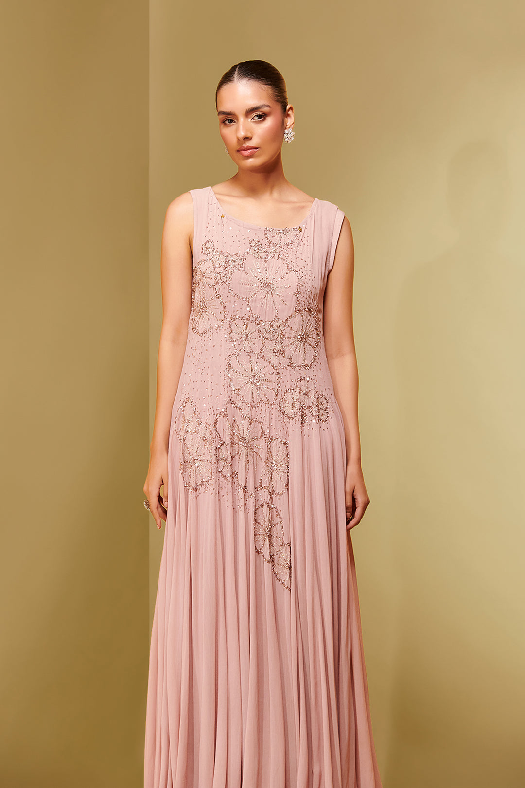 Textured Mesh and Georgette Kaftan