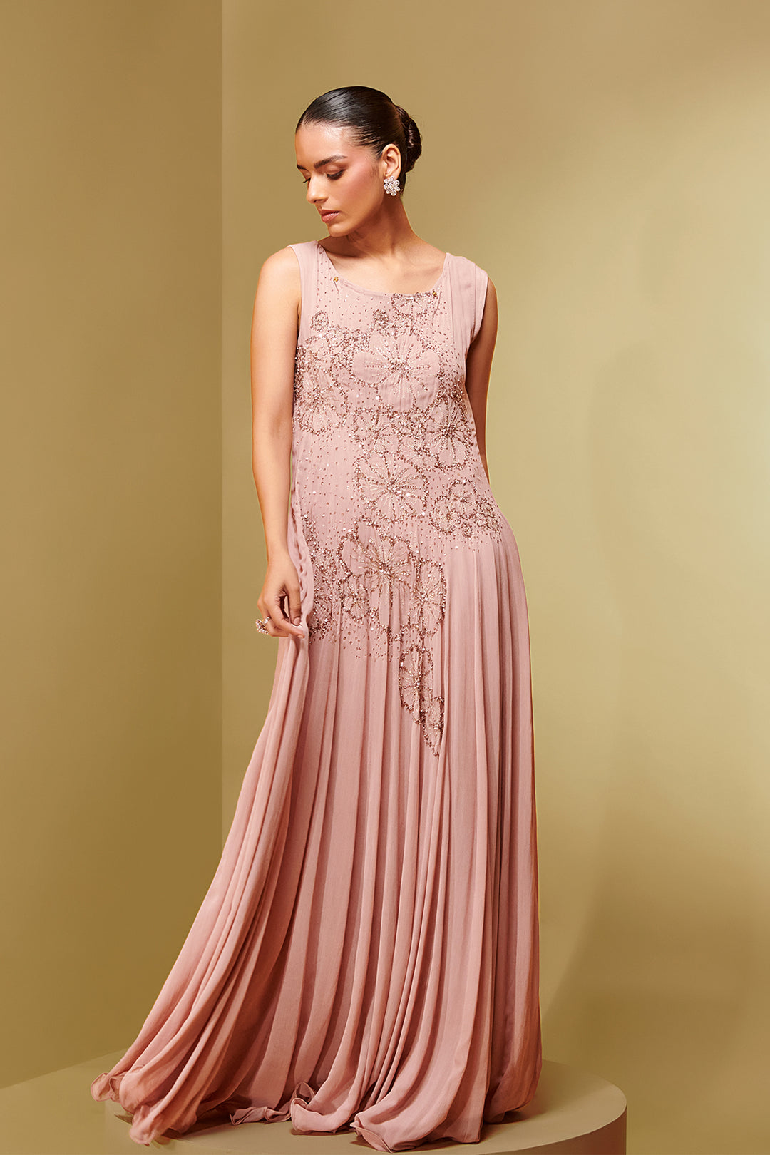 Textured Mesh and Georgette Kaftan