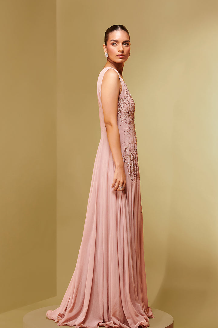 Textured Mesh and Georgette Kaftan