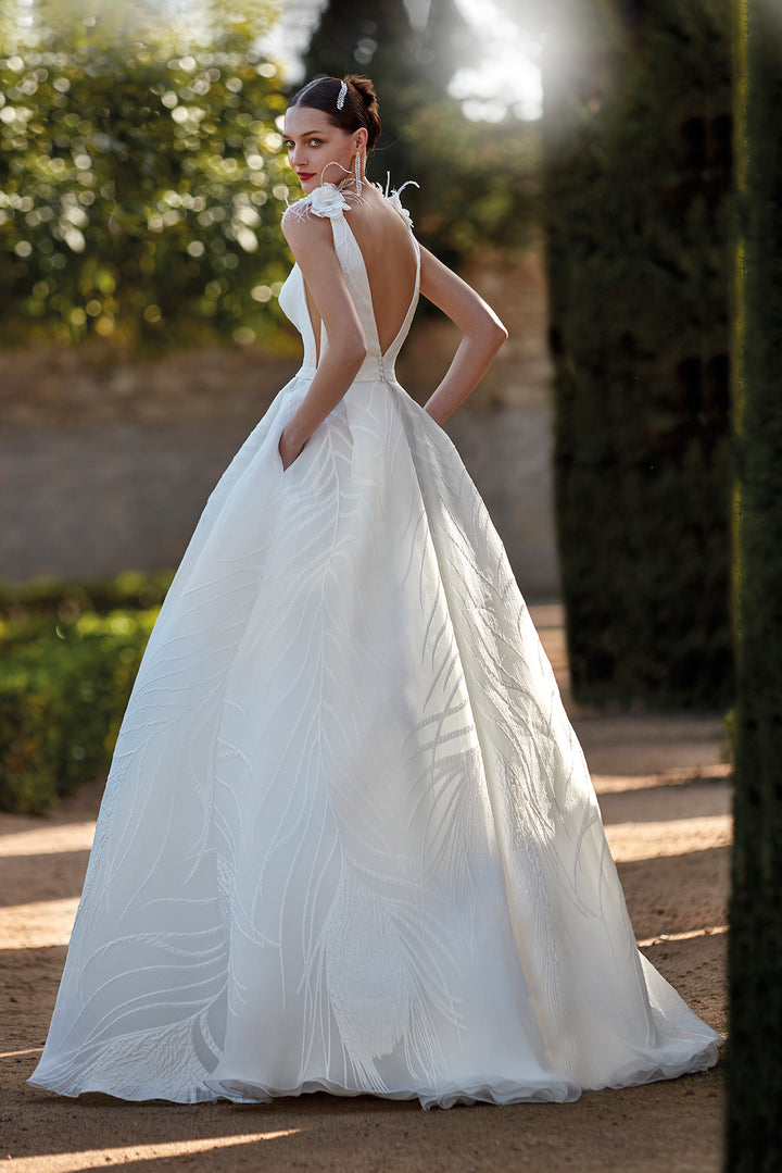 Jacquard Organza Sleeveless Princess Dress