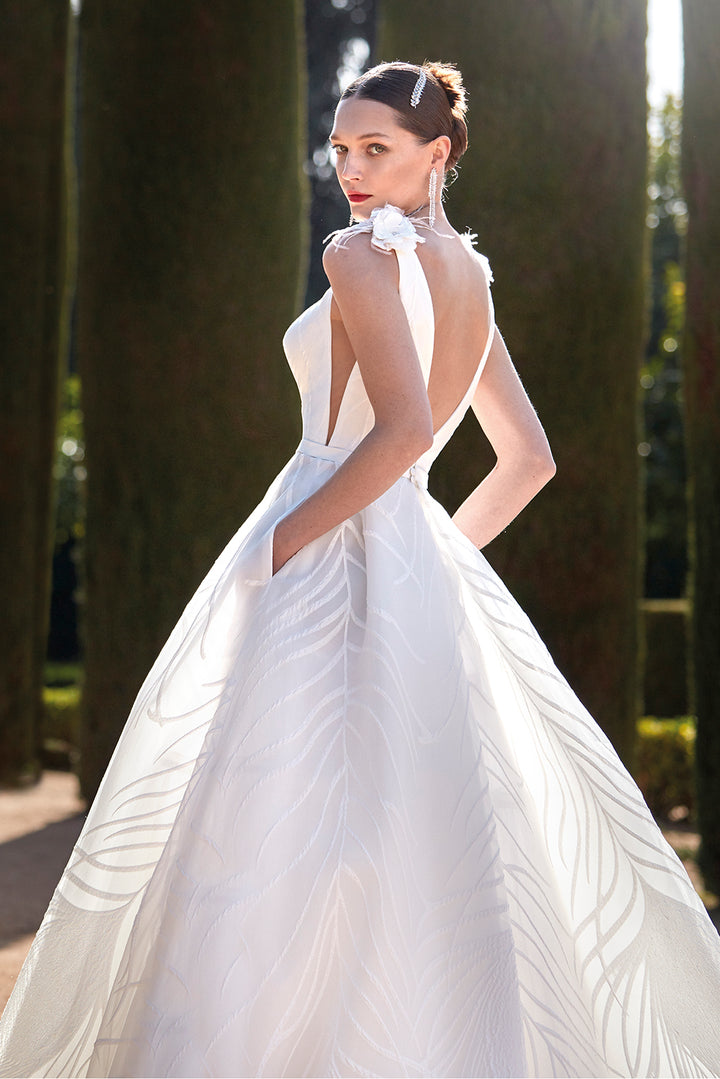 Jacquard Organza Sleeveless Princess Dress