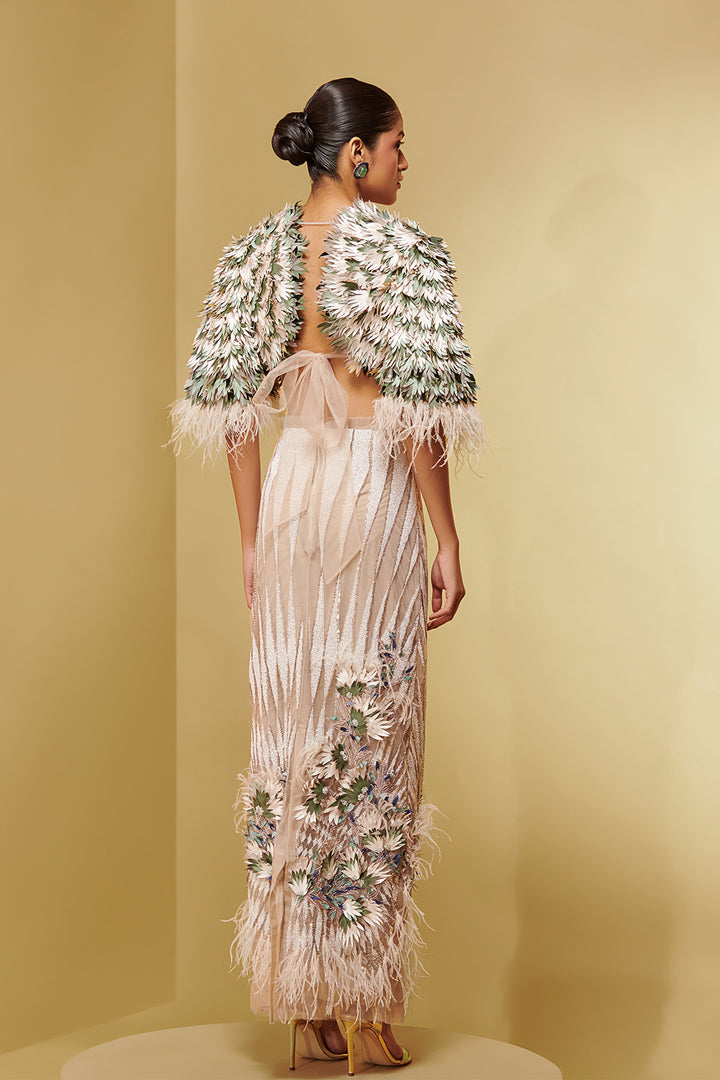 Mesh Two-Piece with Leaf Laser Cutouts