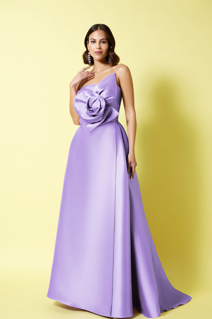 Strapless Floral A-Line Dress