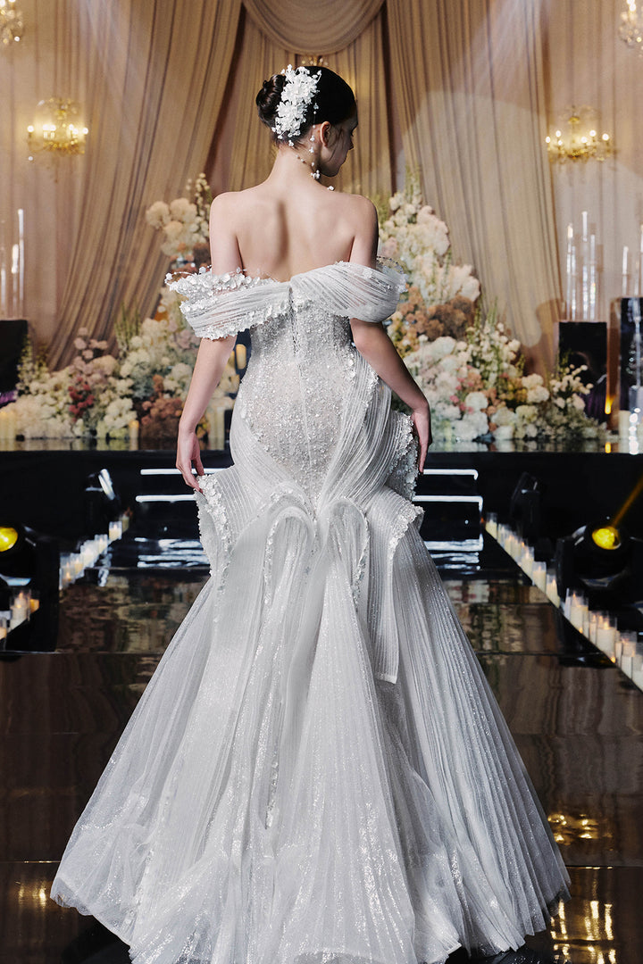 Off-The-Shoulder Embellished Bodice with Mermaid Dress