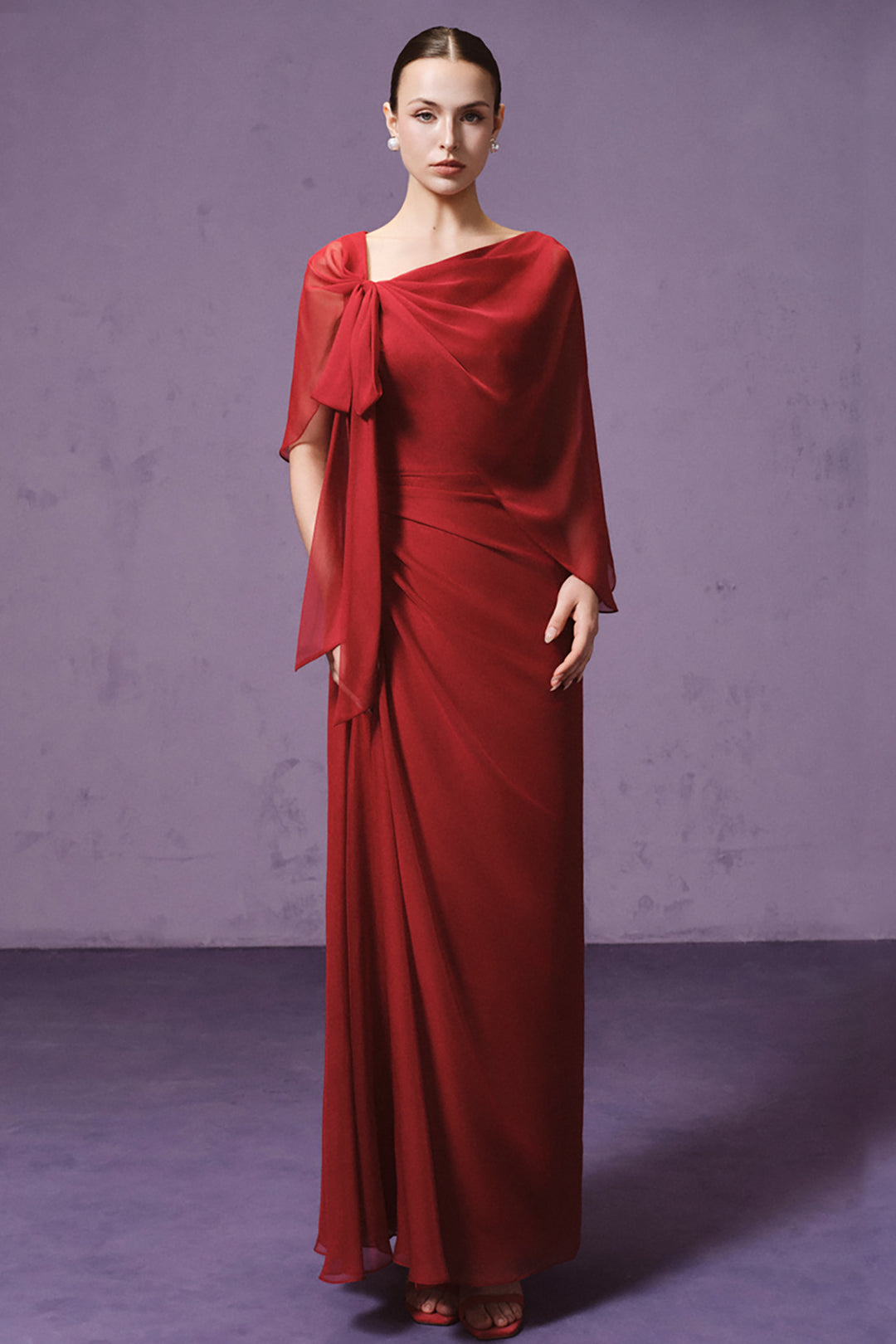Asymmetrical Draped Embellished Dress