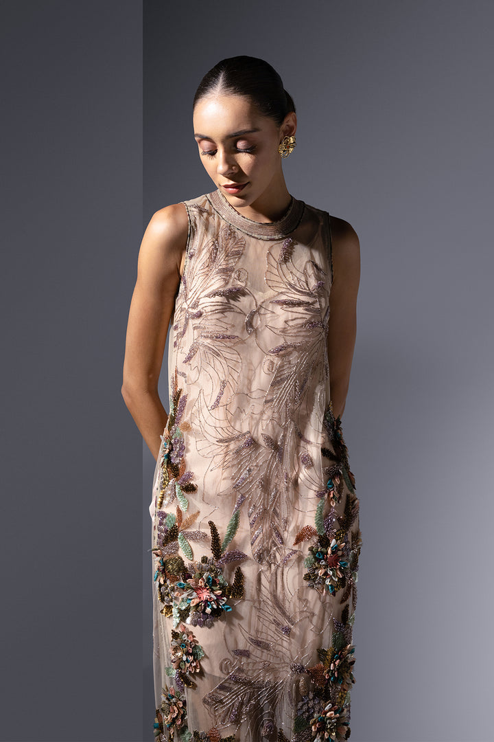 Sequin and Bead Tulle Dress