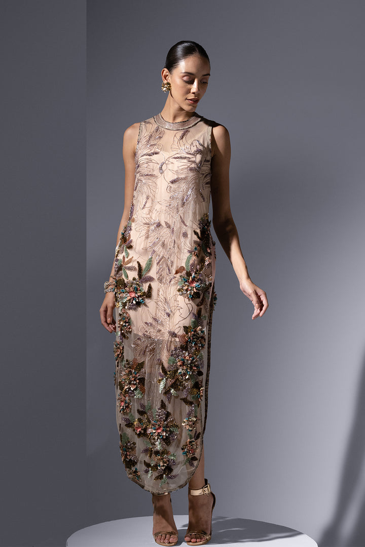 Sequin and Bead Tulle Dress