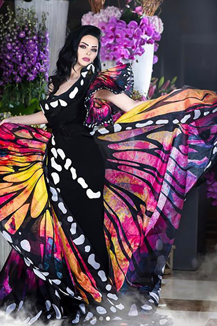 Asymmetrical Mermaid Embroidered Dress