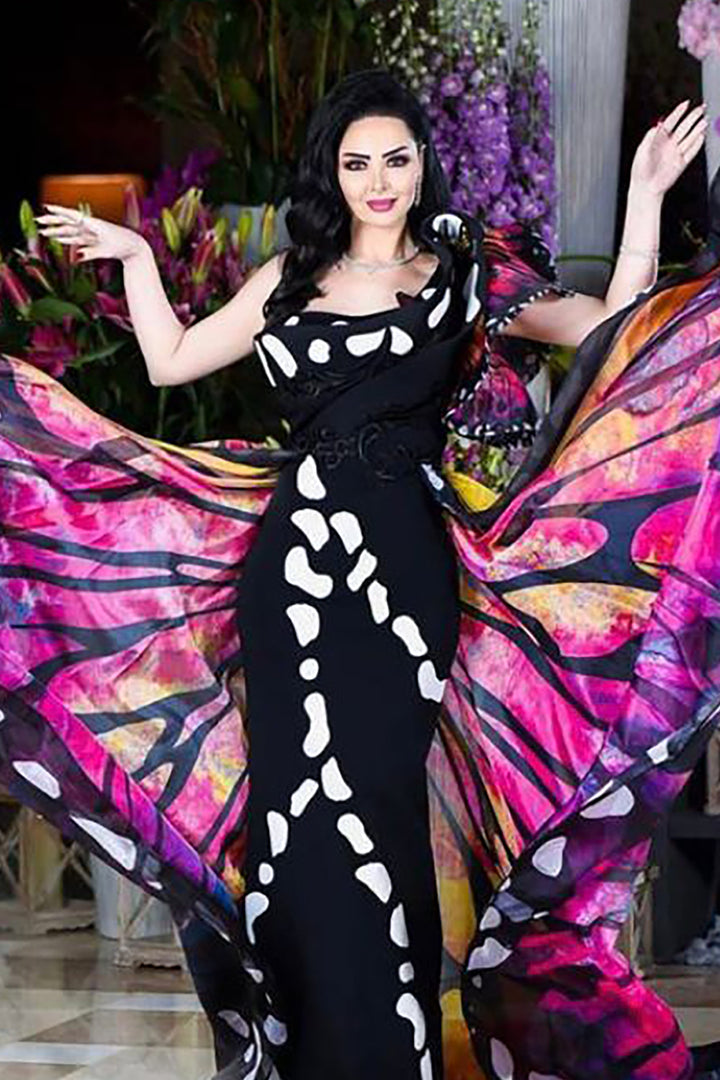 Asymmetrical Mermaid Embroidered Dress