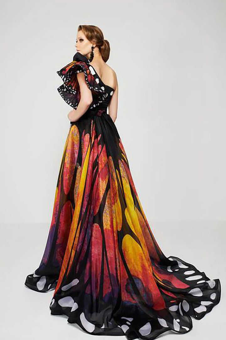 Asymmetrical Mermaid Embroidered Dress