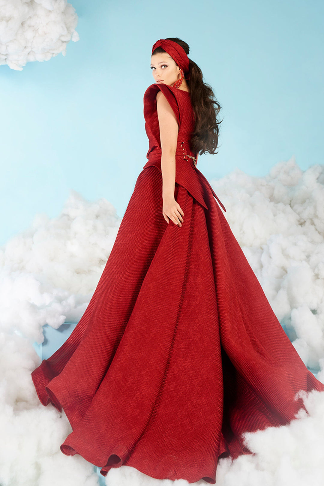 A-Line Dress with Sculpted Shoulders