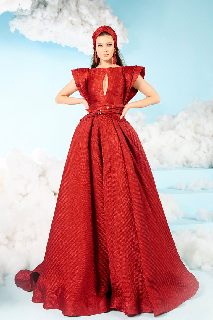 A-Line Dress with Sculpted Shoulders