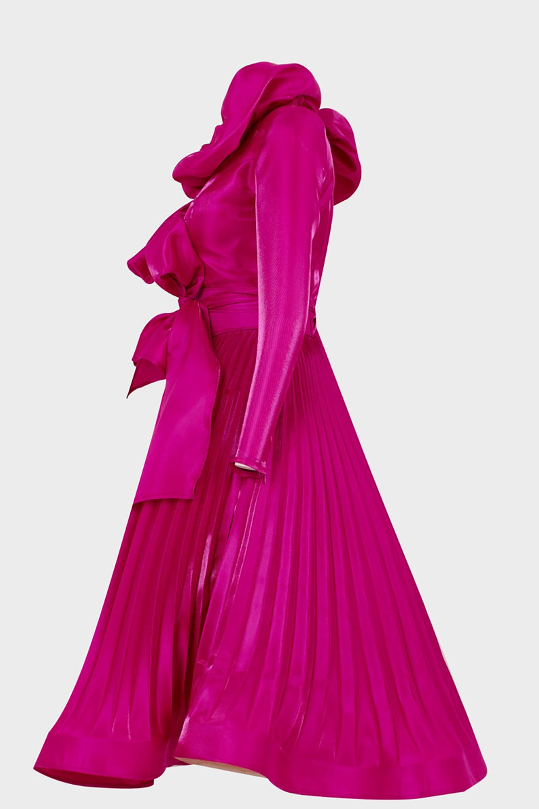 Tafta Ramaje Short Dress with V-Neckline