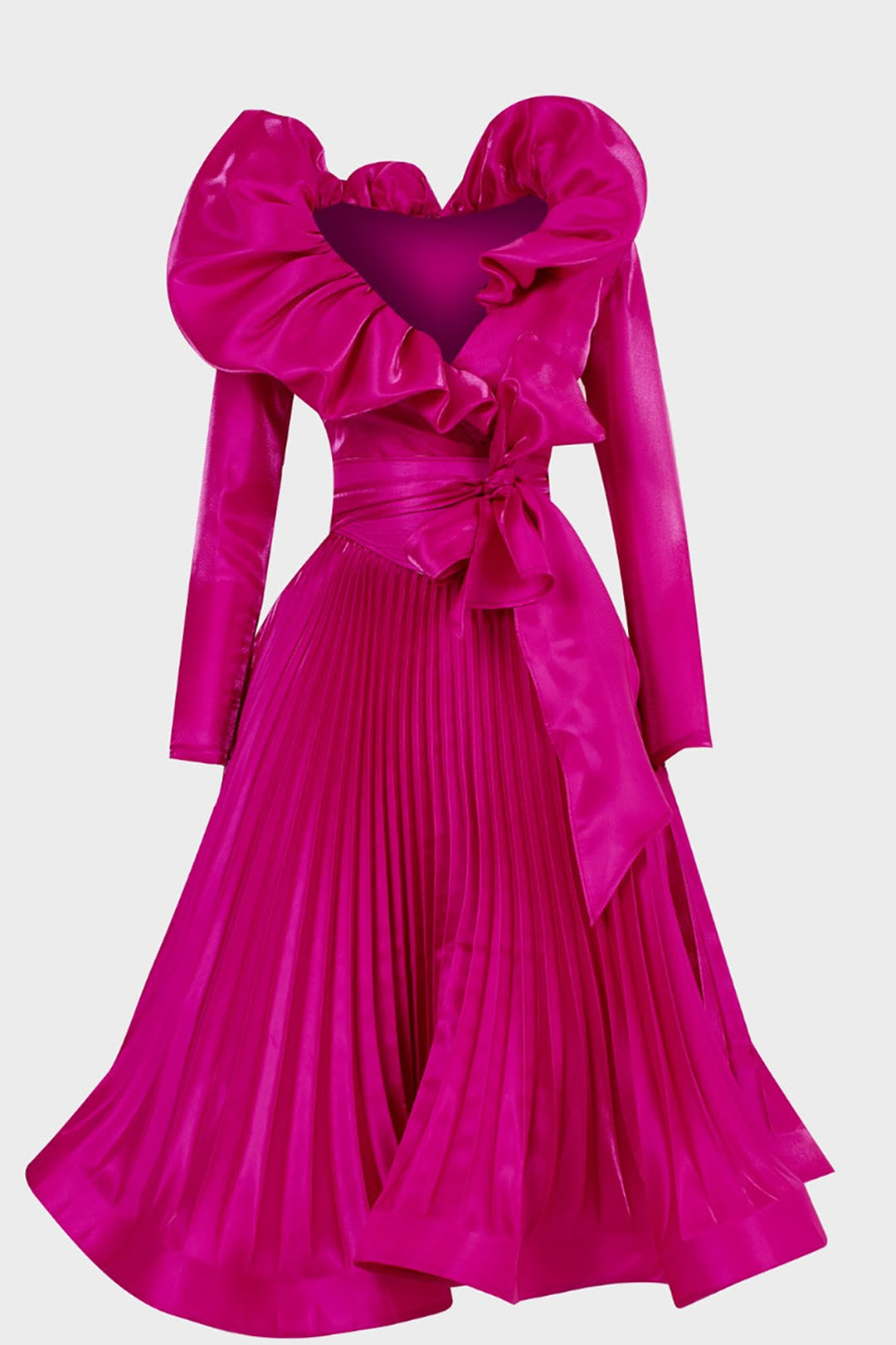 Tafta Ramaje Short Dress with V-Neckline