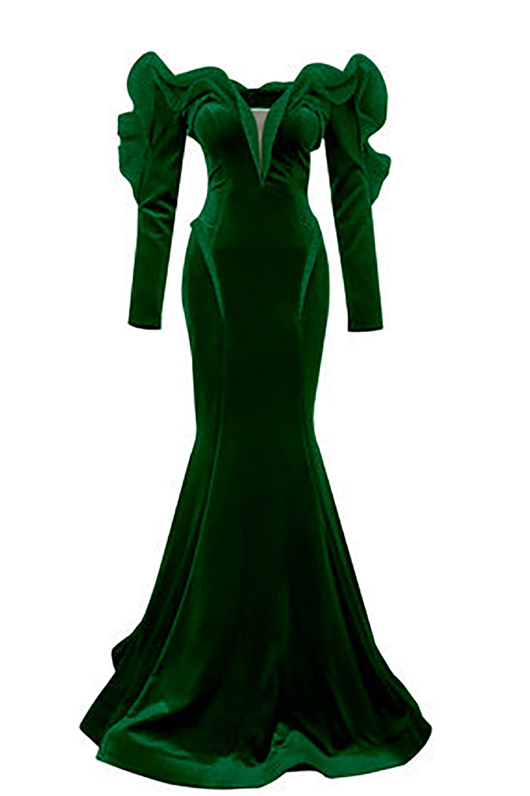 Velvet Off-The-Shoulder Mermaid Dress