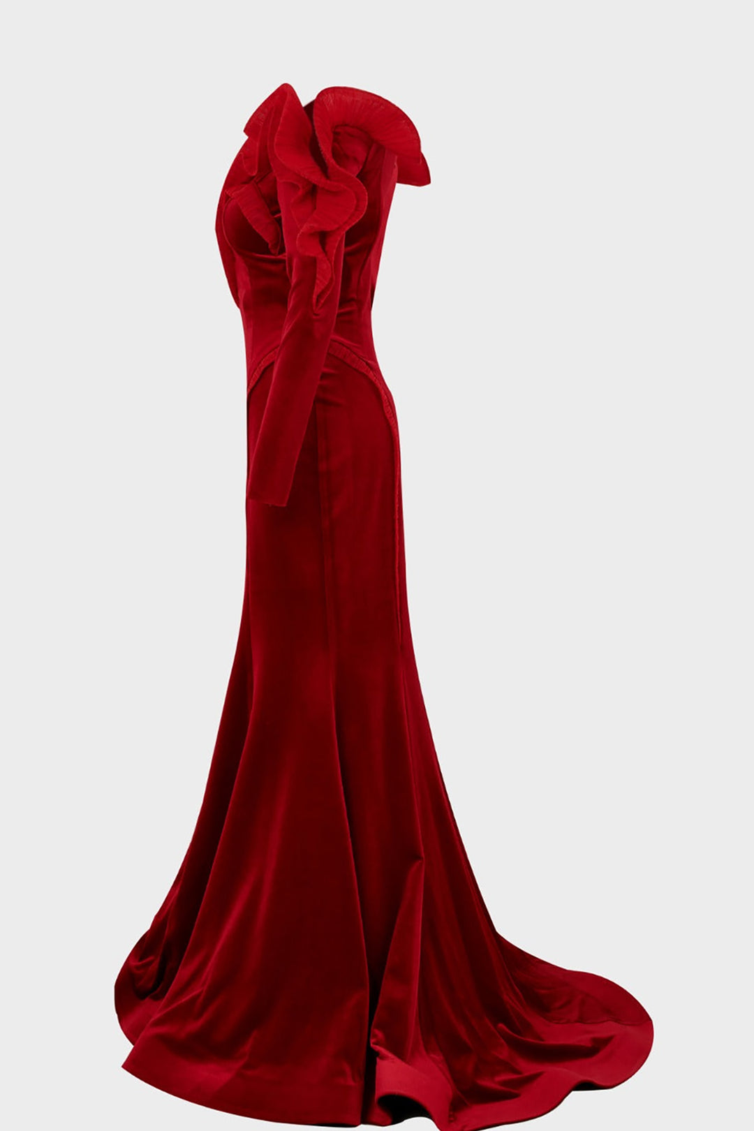 Velvet Off-The-Shoulder Mermaid Dress