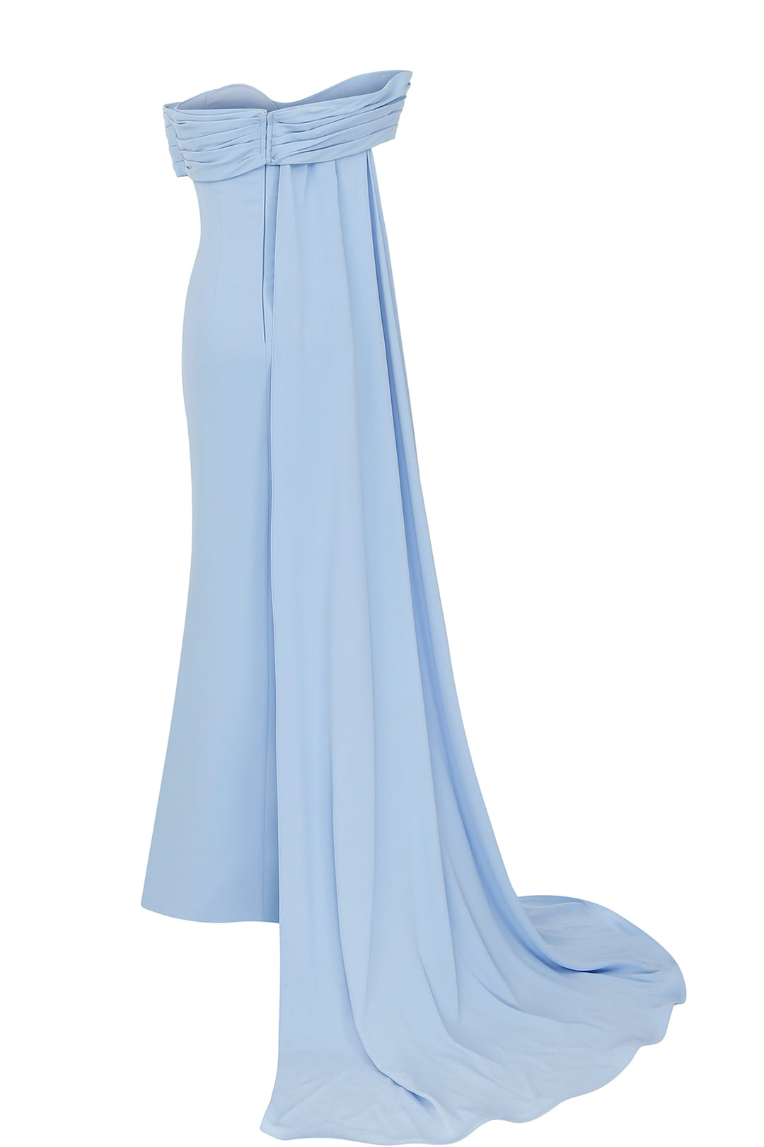 Crepe And Chiffon Strapless Dress