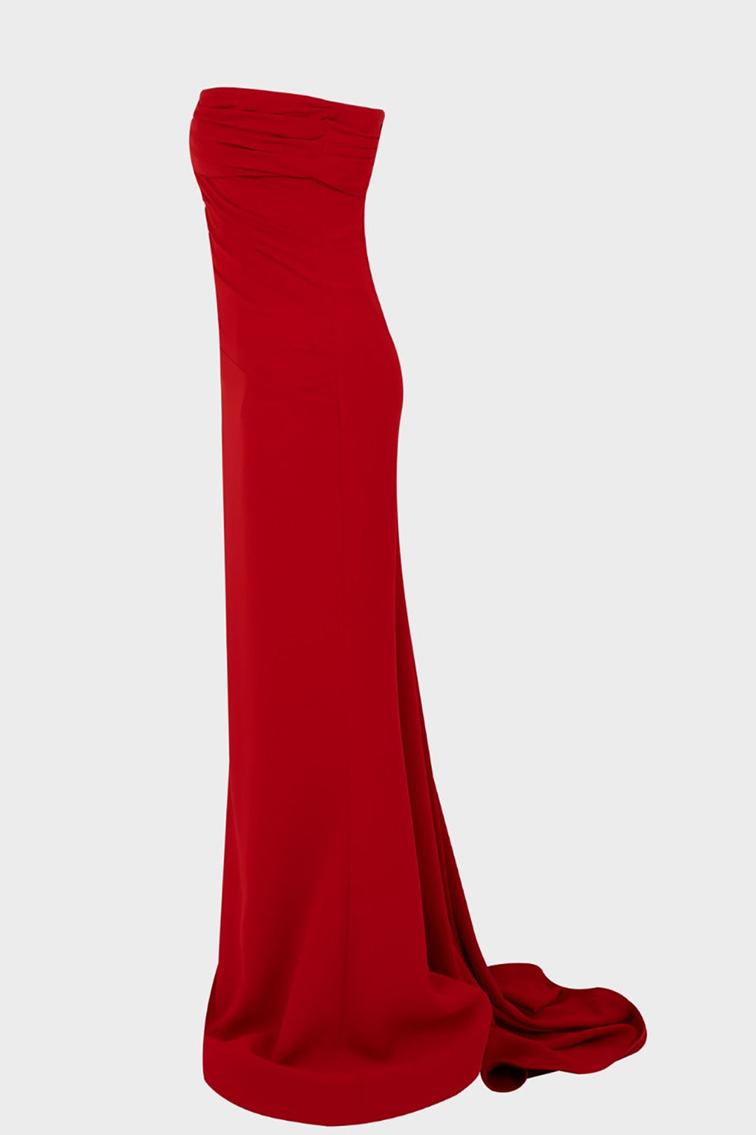 Crepe And Chiffon Strapless Dress