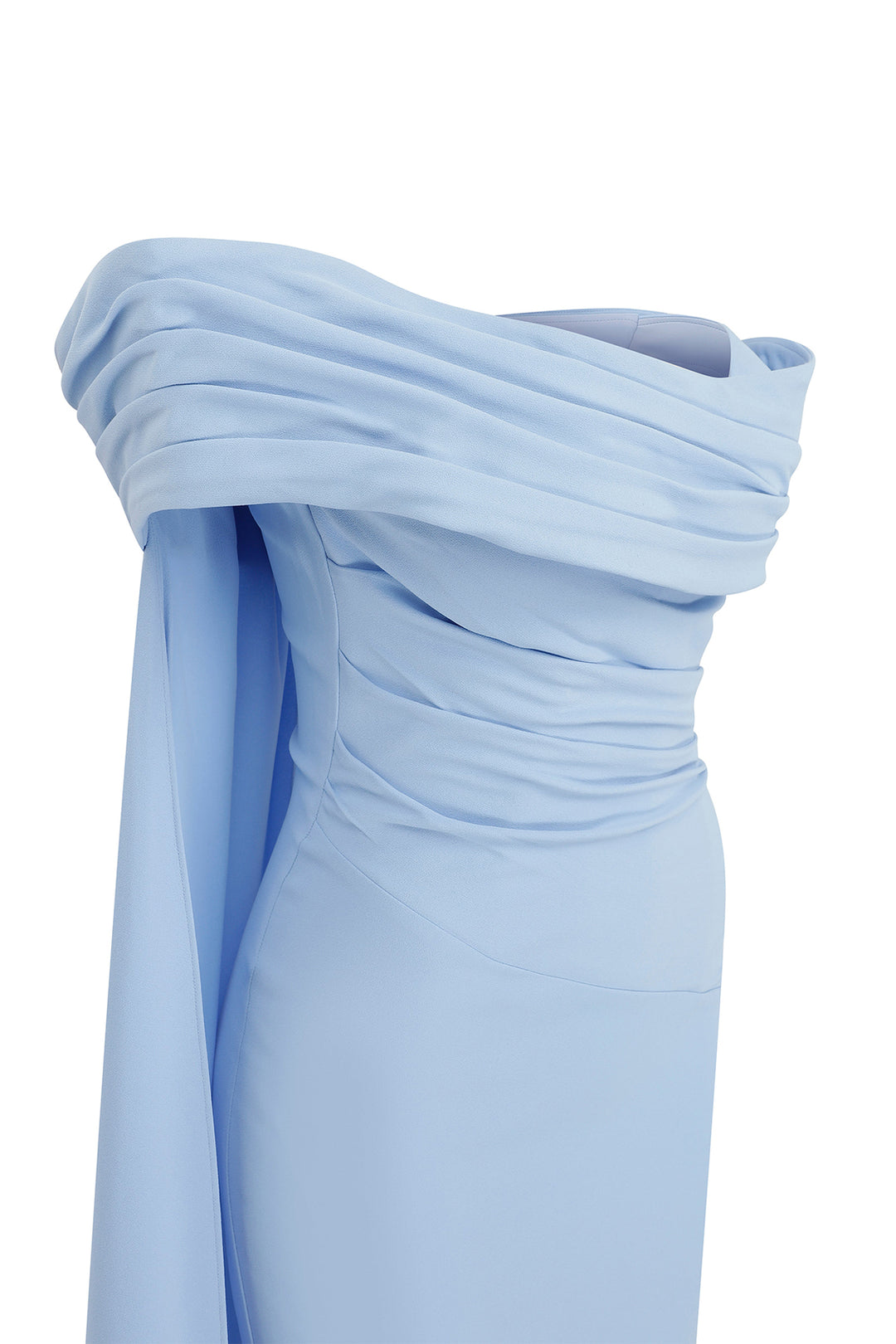 Crepe And Chiffon Strapless Dress