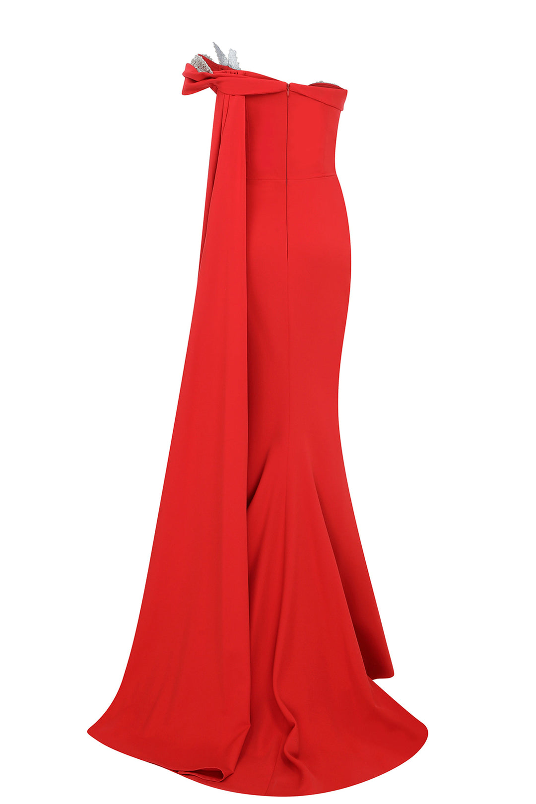 Crepe And Chiffon Strapless Dress