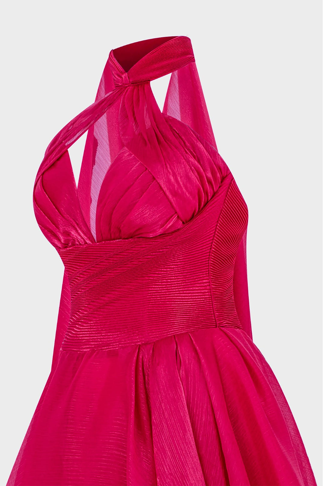 Grecian Organza-Plissé Dress