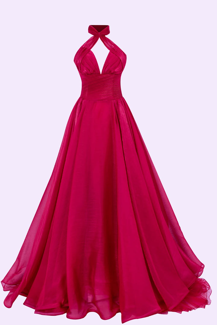 Grecian Organza-Plissé Dress