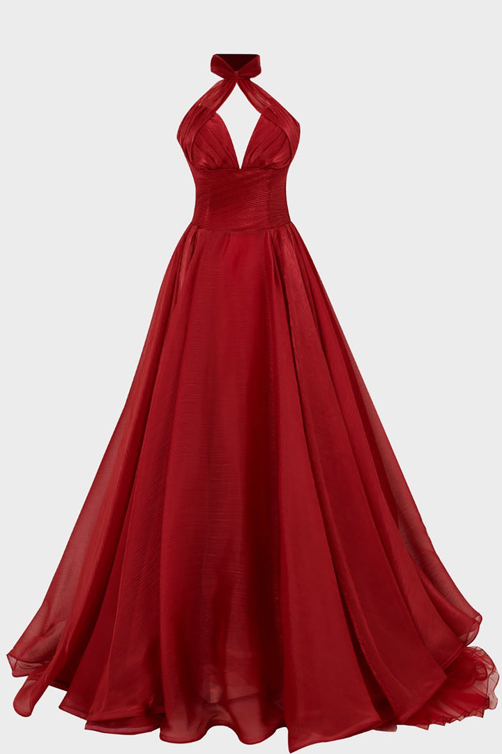 Grecian Organza-Plissé Dress