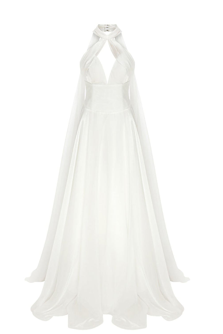 Grecian Organza-Plissé Dress