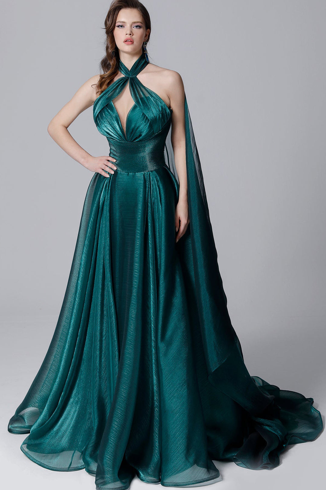 silk grecian dress Marchesa Silk Chiffon Grecian A-line Gown
