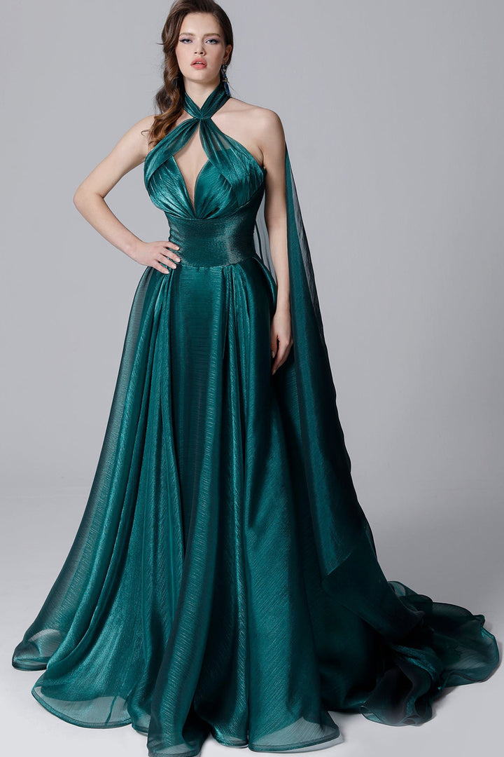 Grecian Organza-Plissé Dress