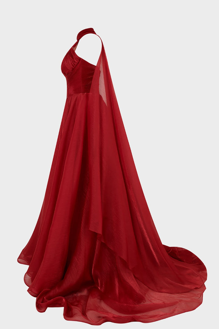 Grecian Organza-Plissé Dress