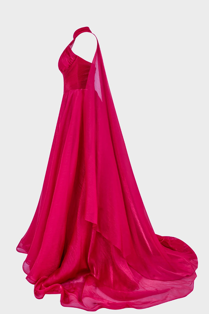 Grecian Organza-Plissé Dress