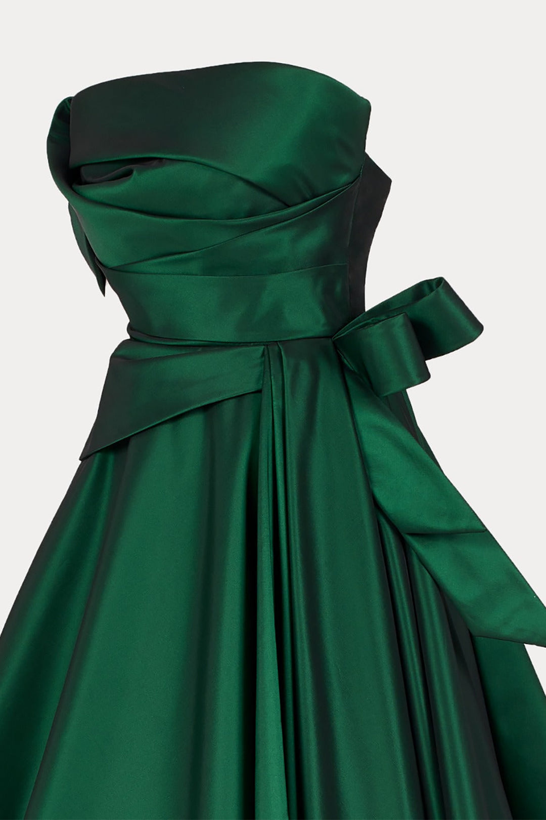 Strapless Tafta Dress with Draped Waist