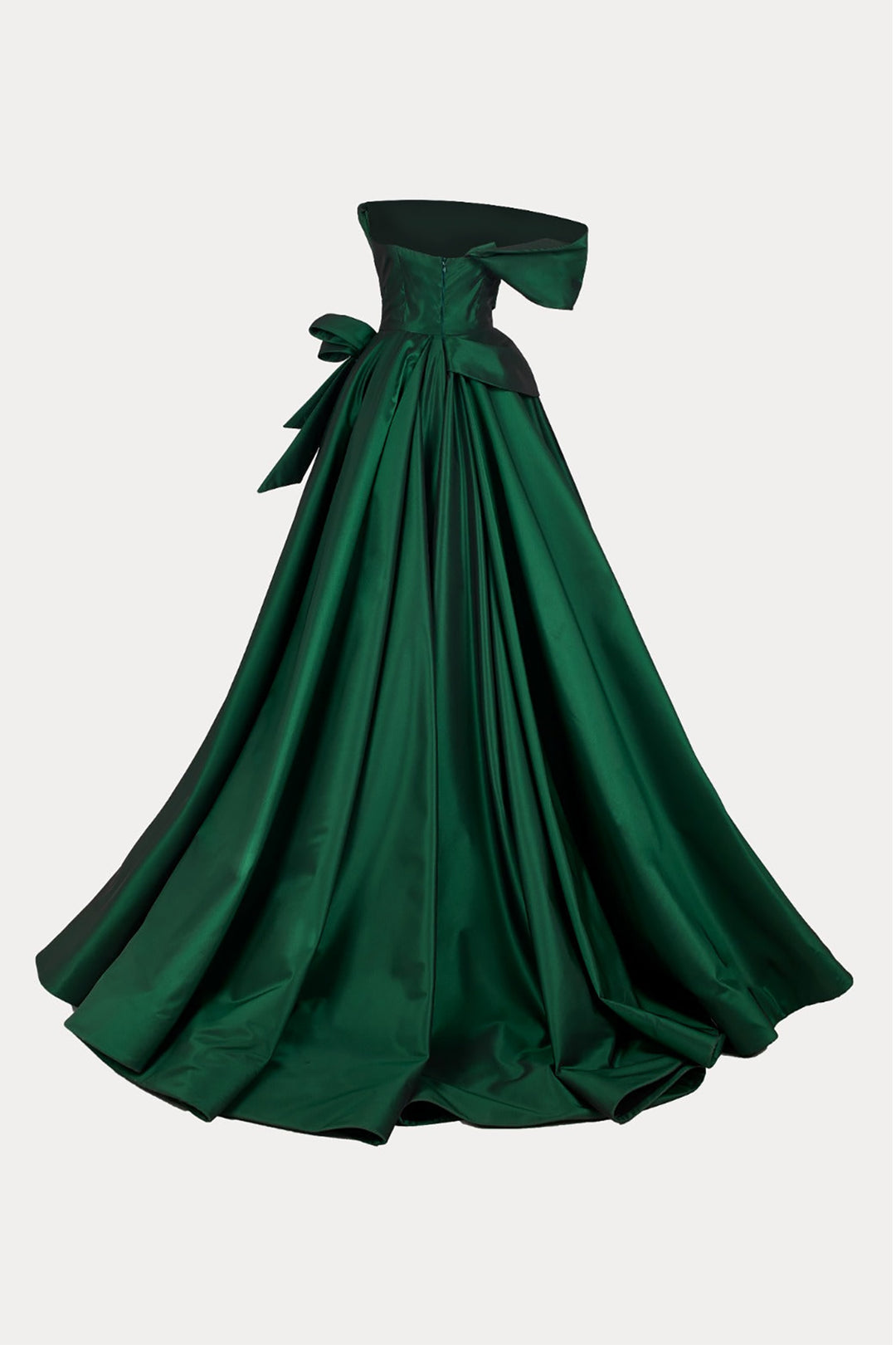 Strapless Tafta Dress with Draped Waist