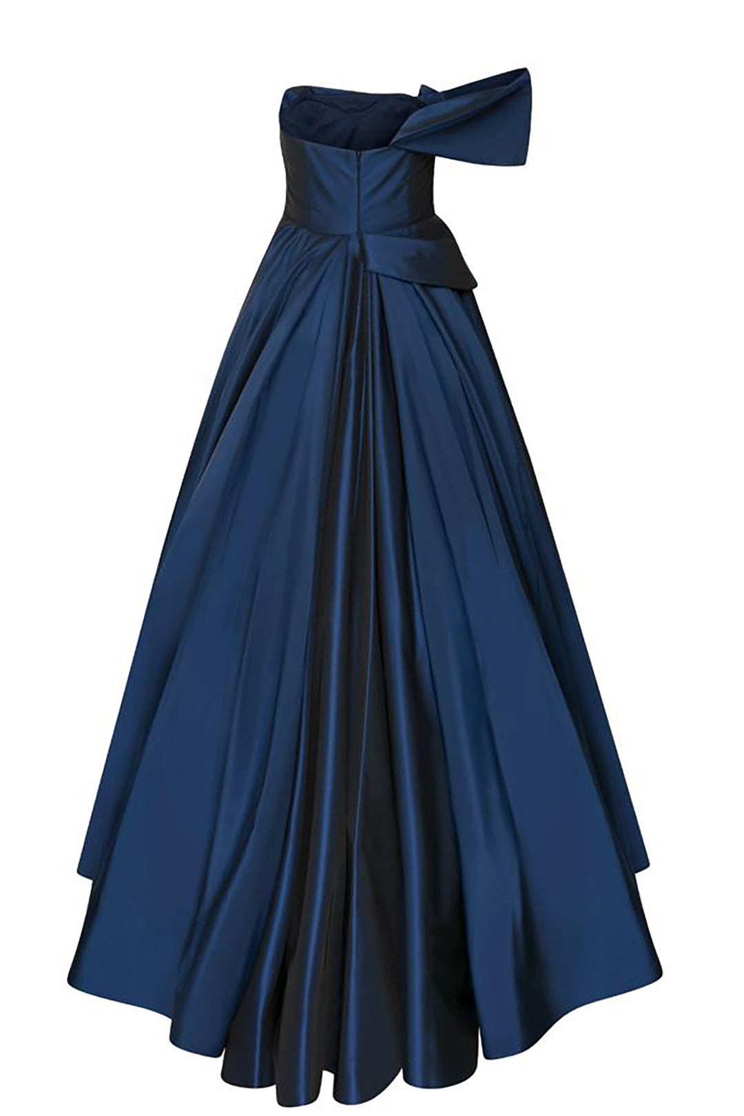 Strapless Tafta Dress with Draped Waist