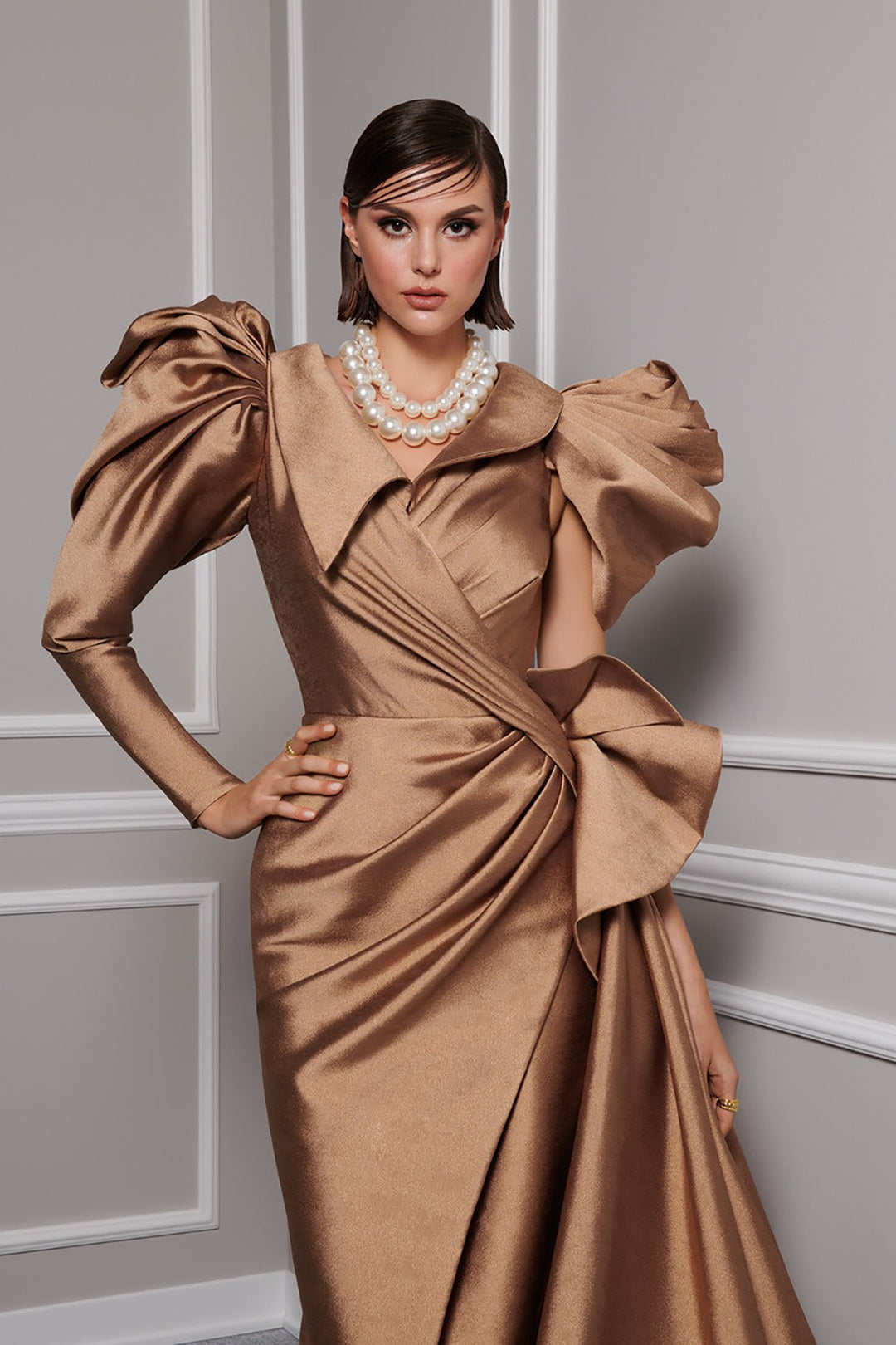 Satin One-Shoulder Dress