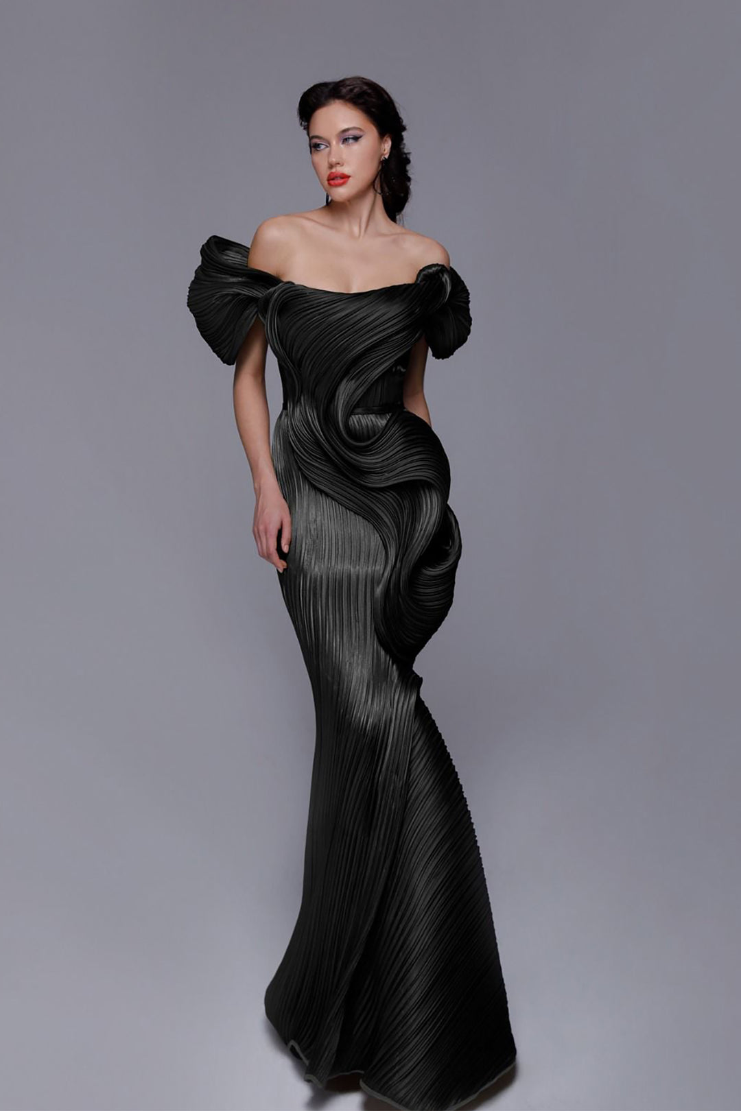 Strapless Mermaid Dress with Drapes
