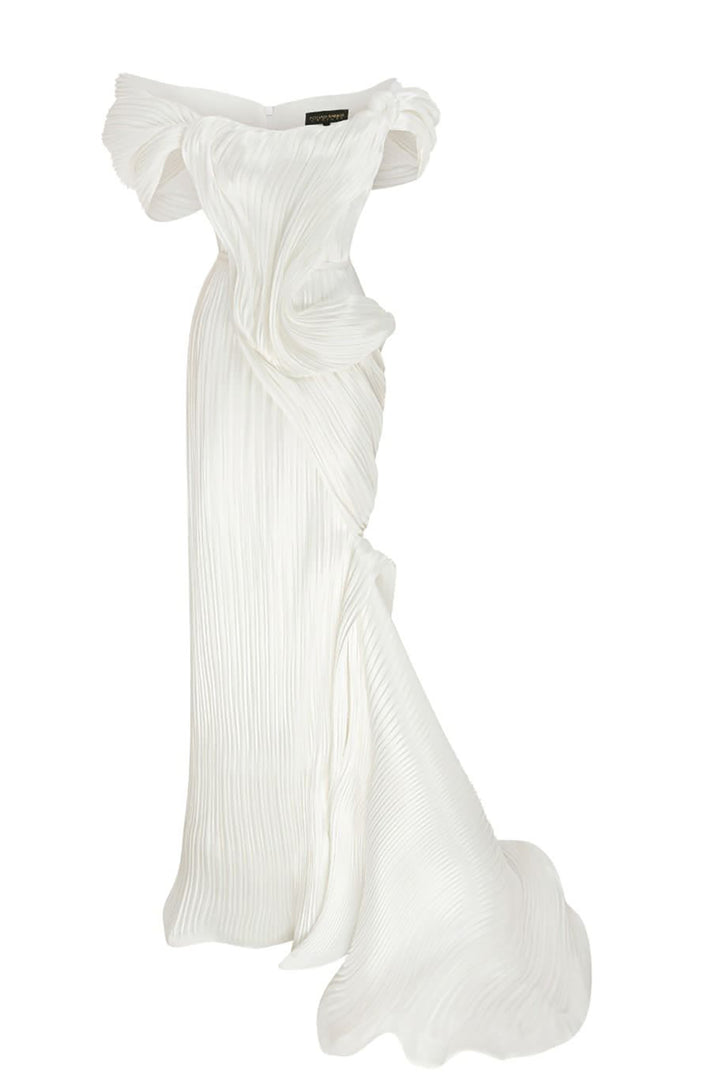 Strapless Mermaid Dress with Drapes