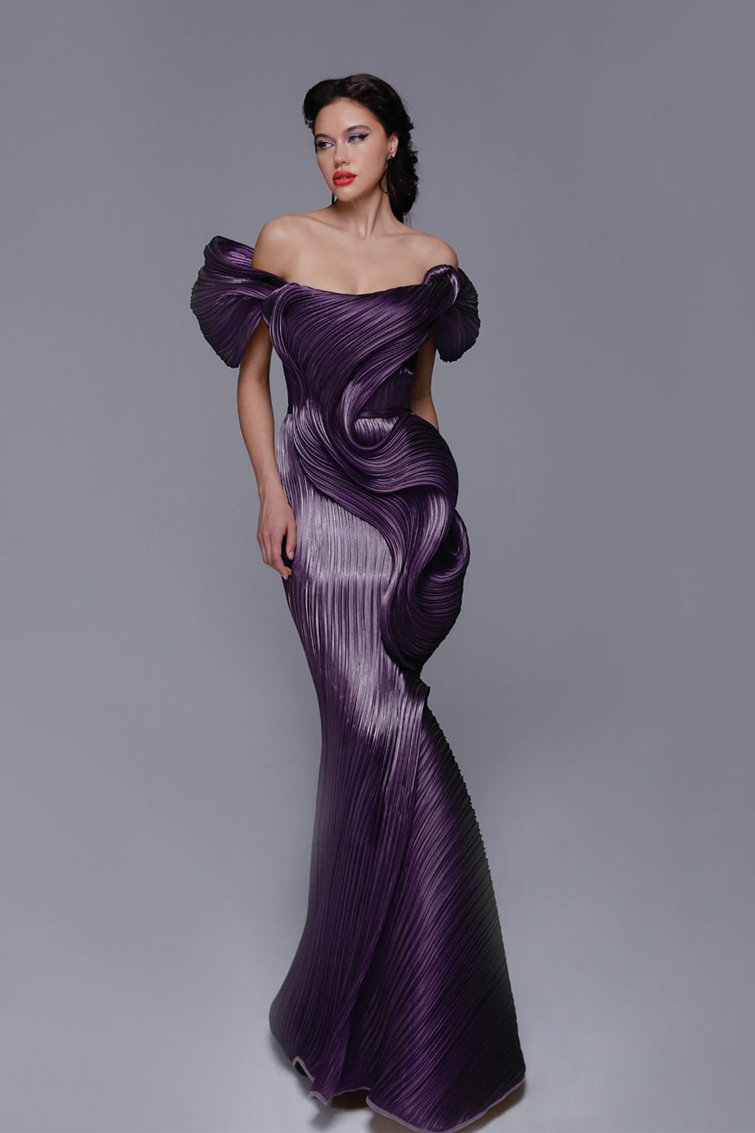 Strapless Mermaid Dress with Drapes